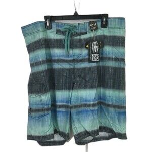 Just Bones Boardwear Shorts Men’s Size 40M Blue Adjustable Waist Boardshorts